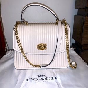 COACH Parker Top Handle With Quilting in Chalk